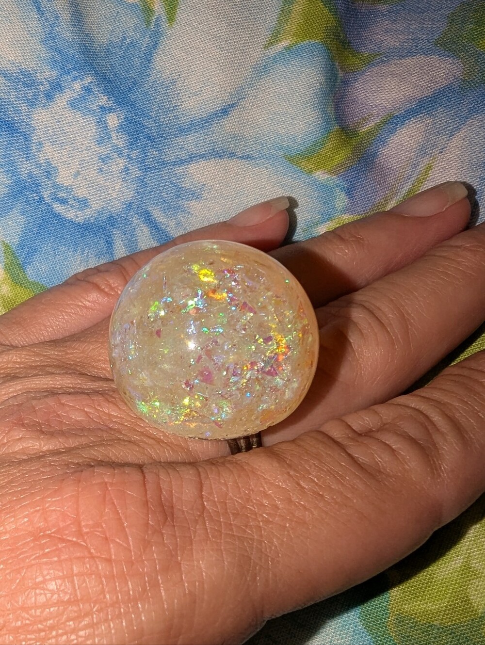 EVC IRIDESCENT LUCITE RING